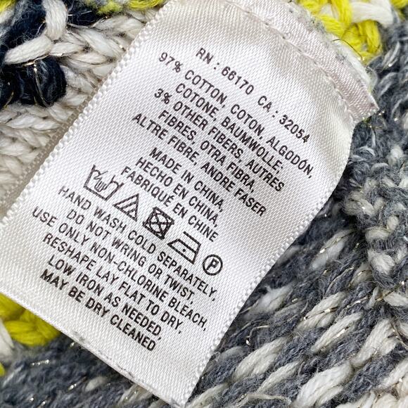 Anthropologie Moth Womens Cream Knit Striped Open Front Cardigan Jacket Size M - Picture 7 of 8